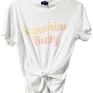NEW Wildfox Sunshine Baby Tee White Loose Fit T-Shirt Women's XS Orig $78
